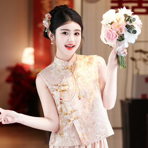 新中式订婚敬酒服显瘦小个子旗袍