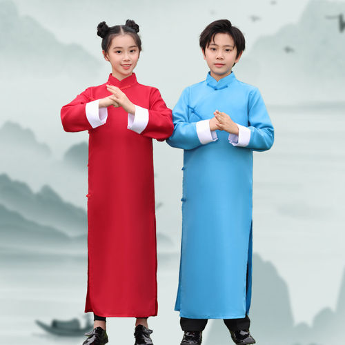 民国长衫男童幼儿园演出服装
