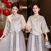 旗袍 姐妹裙小个子高级感绝美伴娘服中式 伴娘服礼服女2026新款 夏季
