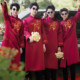 礼服搞笑中国风结婚唐装 伴郎服中式 兄弟装 大褂旗袍伴郎服兄弟团男