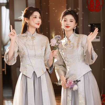 中式伴娘服旗袍平时可穿