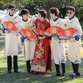 伴郎服中式 马褂 搞怪中国风长衫 男唐装 旗袍结婚礼服伴郎团服兄弟装