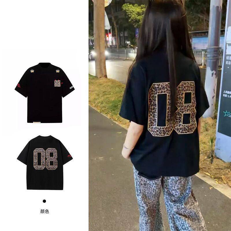 220g纯棉 螺纹领口 后包边 前后刺绣 短袖T恤男女