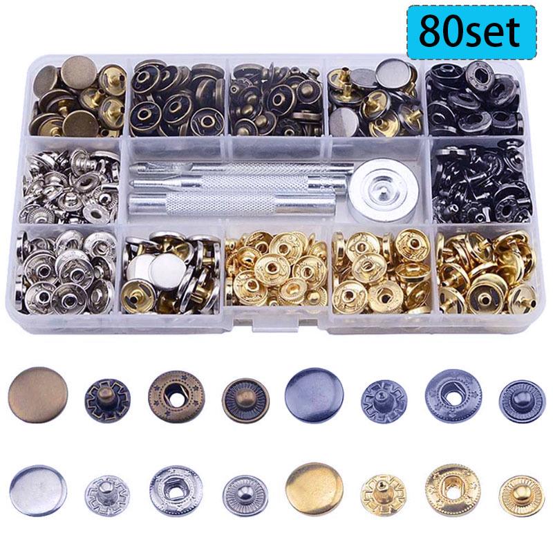 供跨境亚马逊 12.5mm四合扣衣服夹克牛仔裤纽扣按扣配安装工具