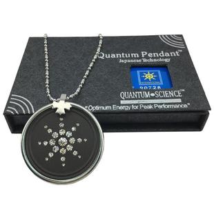 外贸品质Quantum Pendant不锈钢镶钻吊坠火山石负离子能量吊坠