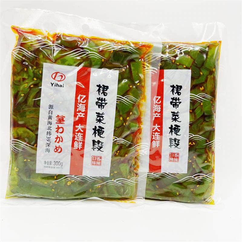 *亿海香辣裙带菜梗段300g海白菜海带丝条即食下饭菜咸菜大连特产