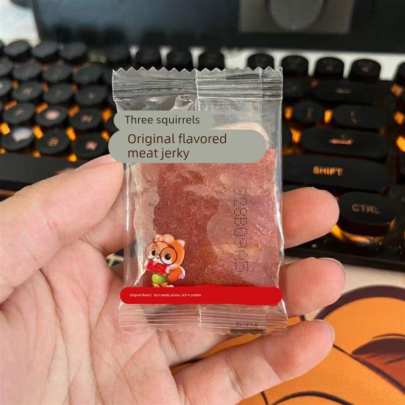 *三祇松鼠原味肉脯鸡肉猪肉脯高蛋白即食解馋休闲办公室零食小吃