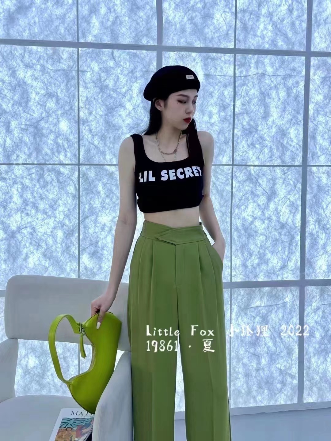(大潘kate)2022春夏彩色直筒阔腿裤85512
