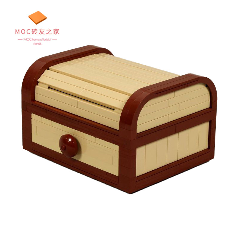 砖友moc jk大神藏宝箱收纳储物首饰盒带滑轨中国国产拼搭积木创意