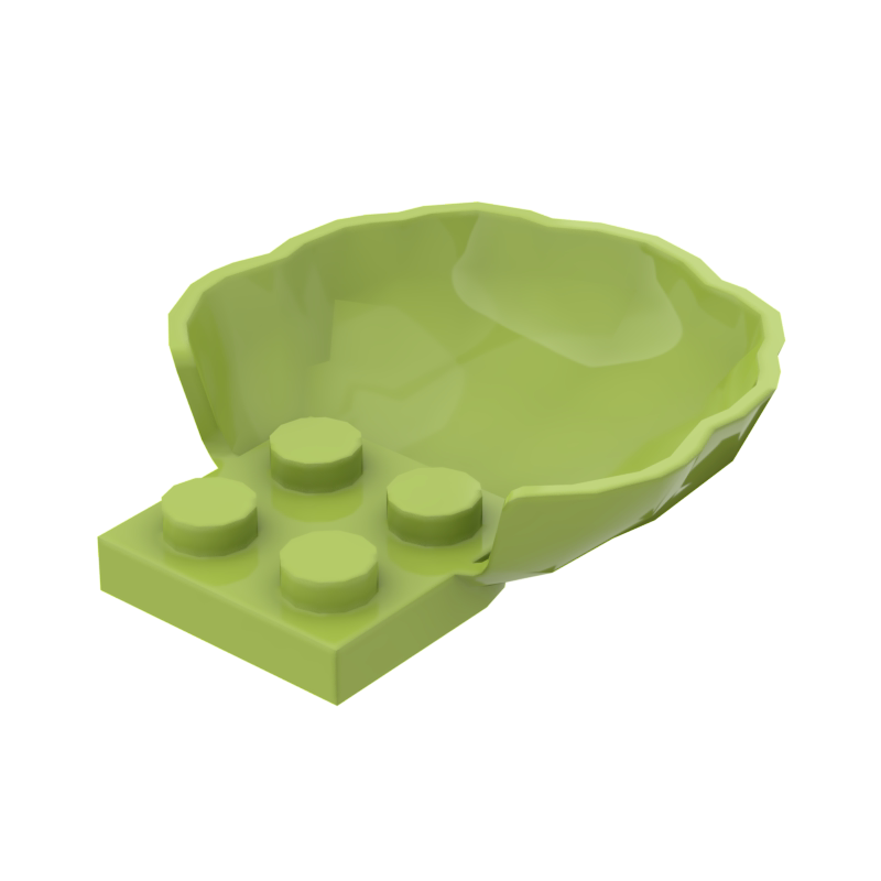 砖友moc 18970兼容乐高积木零配件4x4.5x1.1带四个螺柱的扇贝壳蛤