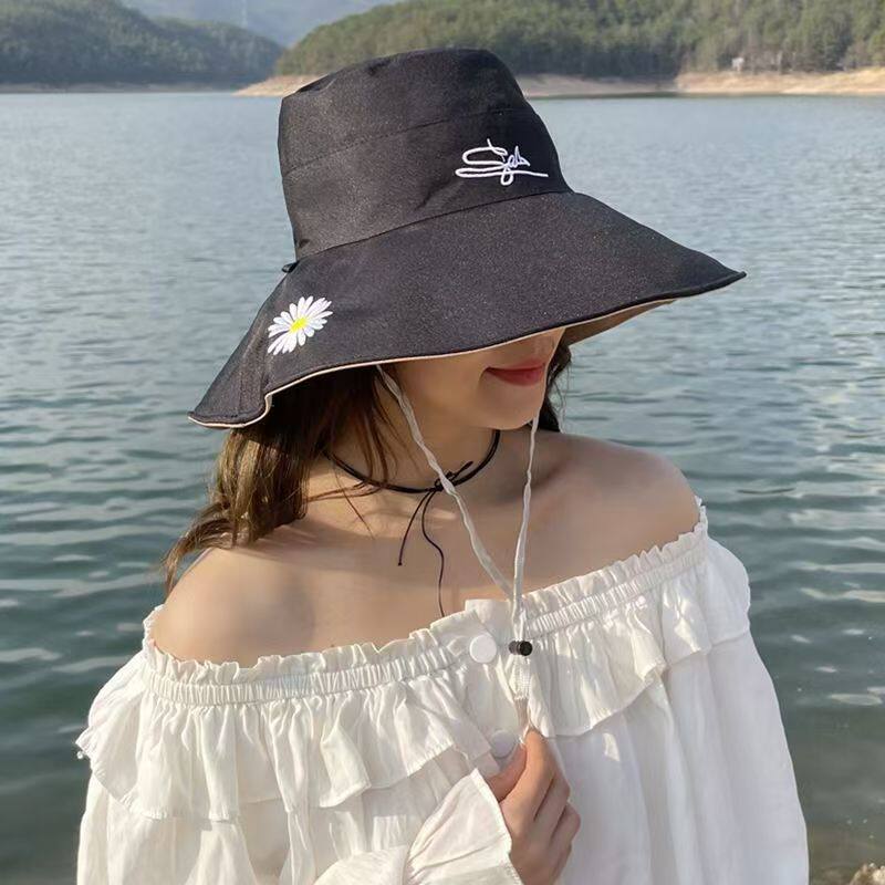 双面防晒渔夫帽女春夏秋百搭