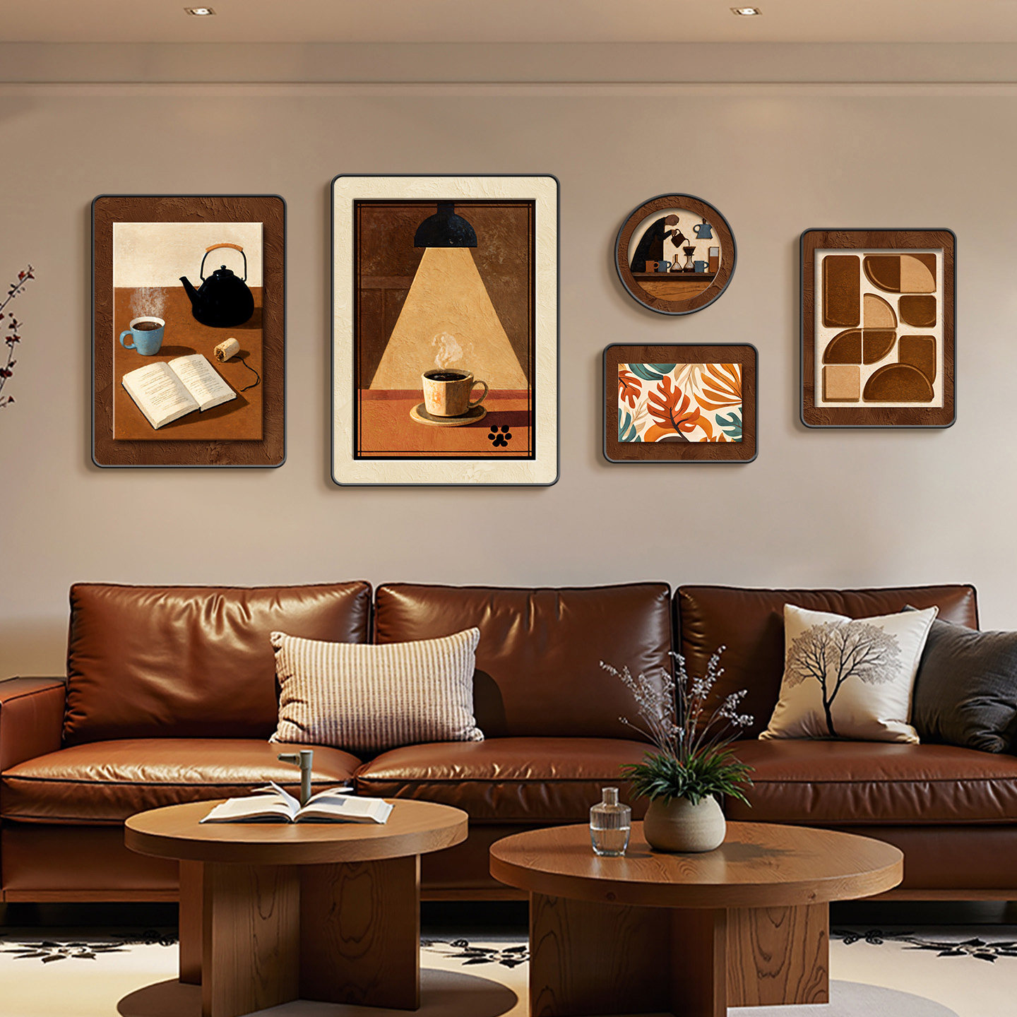 法式复古客厅大白墙装饰画小众艺术沙发背景墙挂画中古风组合壁画,家居饰品,现代装饰画,淘宝优惠券,粉丝福利购,淘宝优惠卷