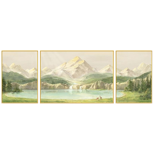 日照金山原木风客厅沙发装饰画