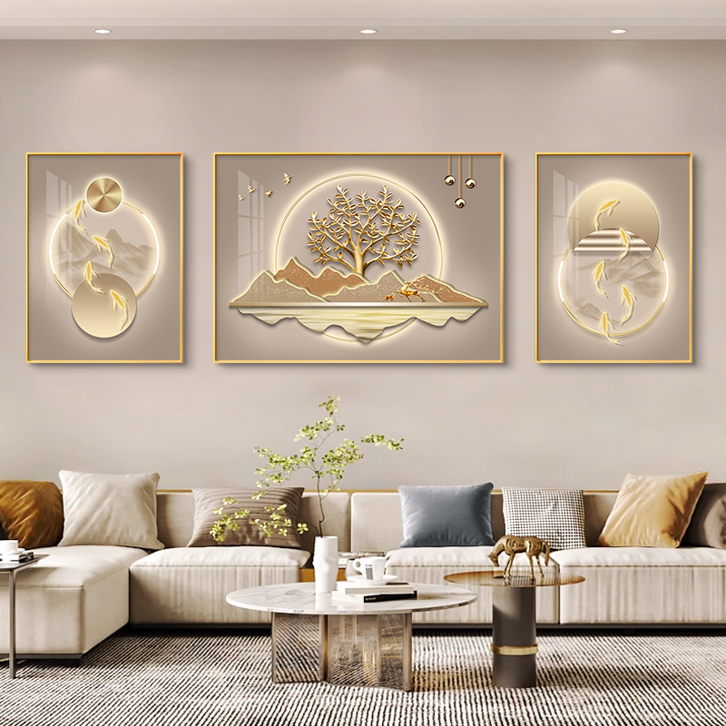 2025新款高级感发财树客厅装饰画