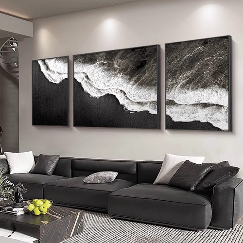 客厅轻奢肌理高级感装饰画