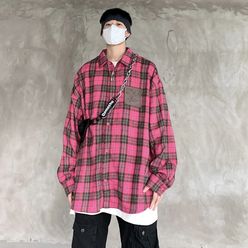 BLACBUK格子衬衫男春高级感痞帅潮牌男装长袖衬衣CS09