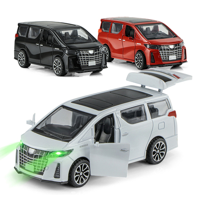 彷真回。合金声光商务车MPV灯光音乐面包车模型儿童玩具生日礼物