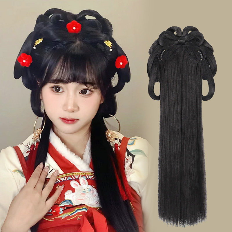 古风汉服假发发包发片一体式全头套假发明制造型懒人盘发发髻垫发