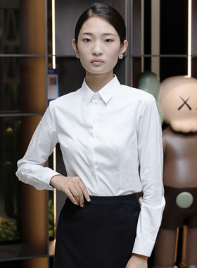 JTO白色衬衫职业商务正装工作服工装套装长短袖气质修身衬衣女夏
