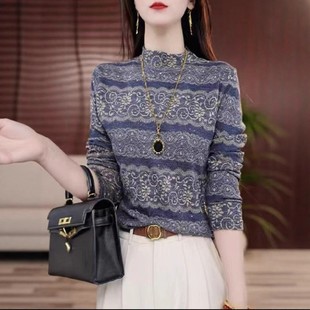 加绒小衫 洒银亮片字母长袖 女士印花打a87 2025秋冬新款 名佳怡女装