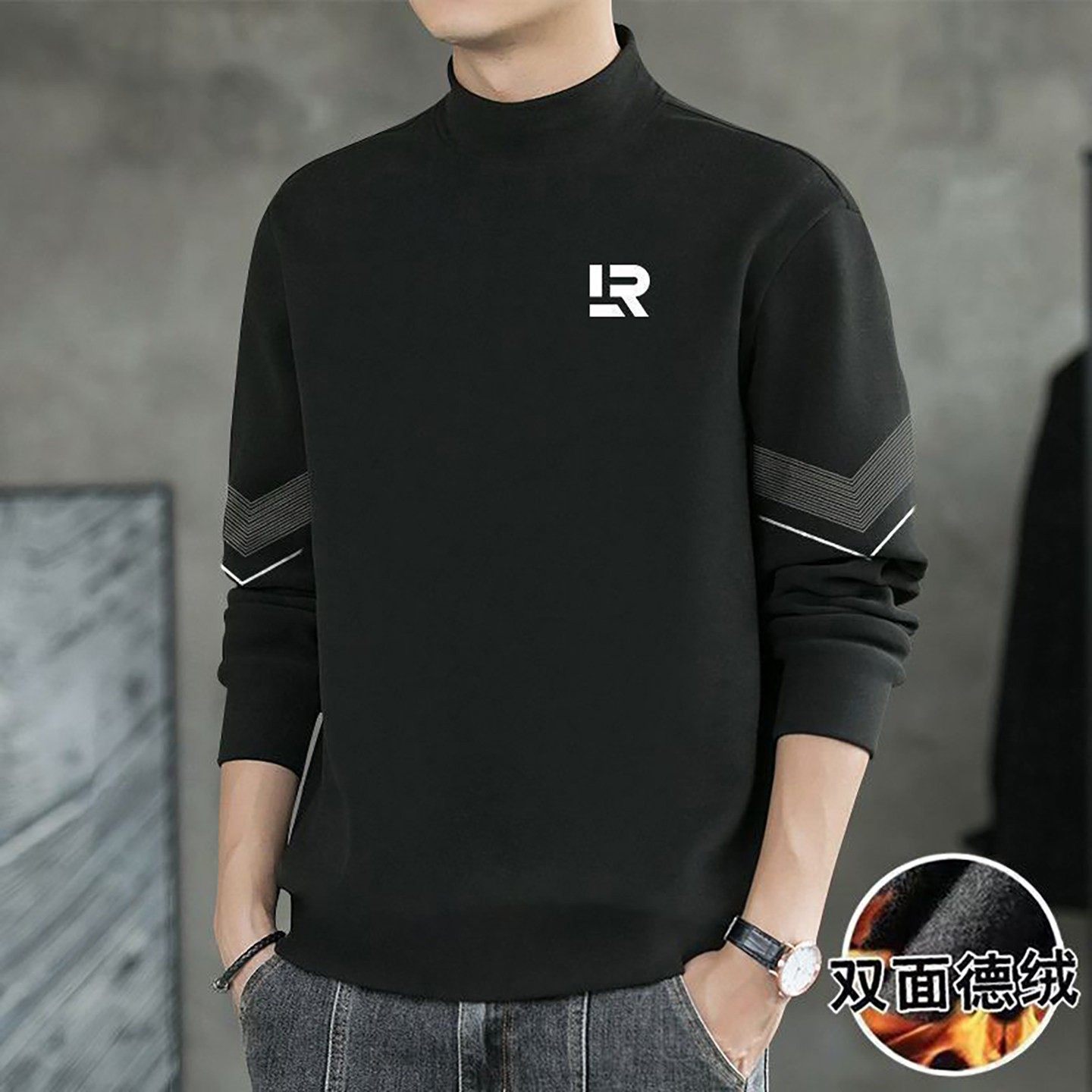 立琤男装R标双面德绒打底衫秋冬男士款半高领长袖T恤保暖内搭a91,男装,T恤,淘宝优惠券,粉丝福利购,淘宝优惠卷