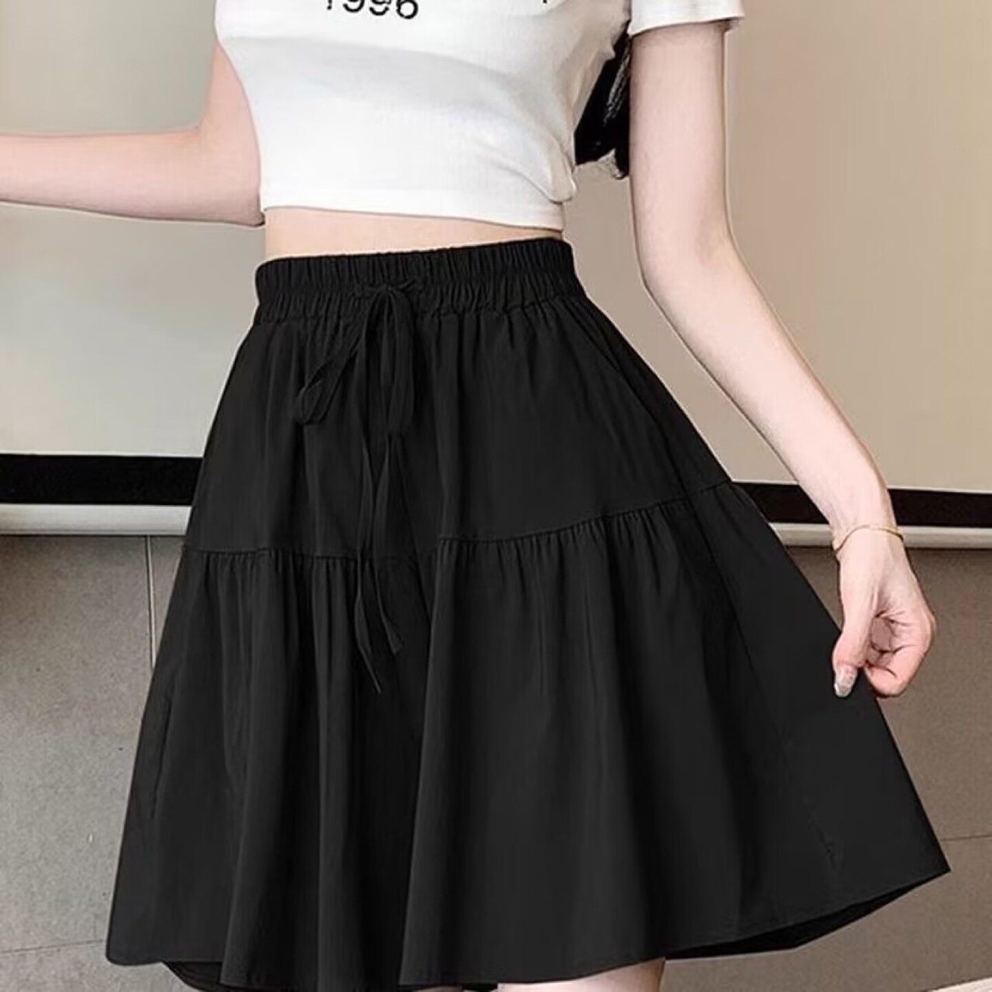 小鑫甄选女裤冰丝五分花苞裙裤夏季女士款宽松休闲裤高腰显瘦裤a9