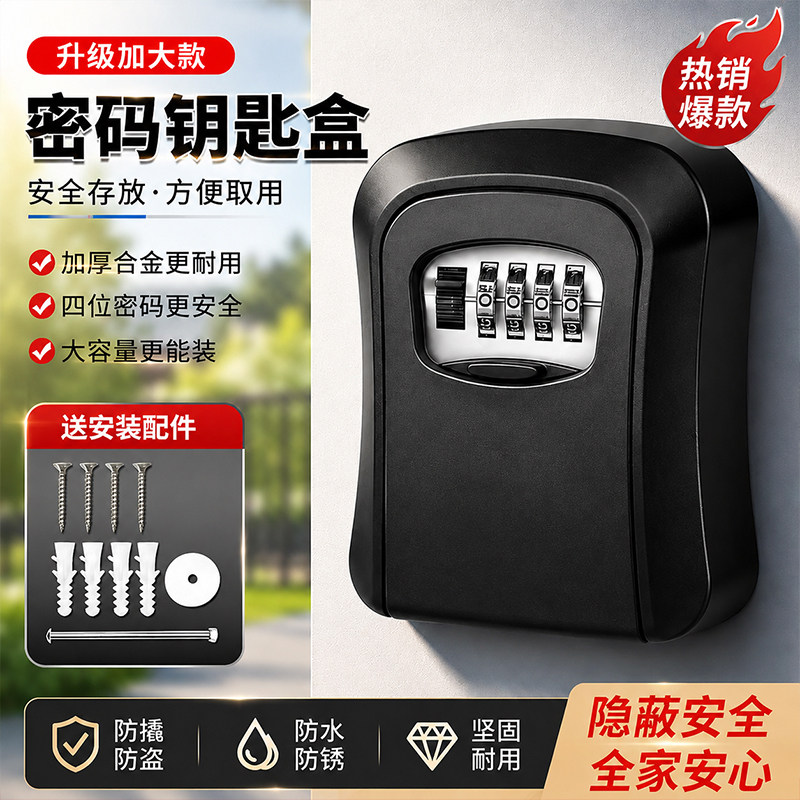 全金属密码钥匙盒临时装修钥匙箱图片