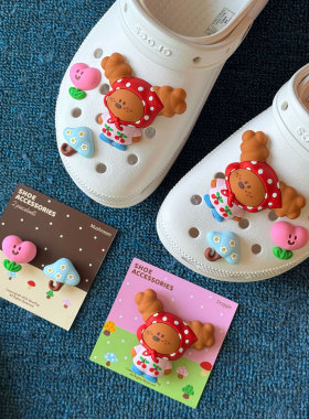 BLUUF TAG可爱小狗洞洞鞋立体pvc软胶鞋扣鞋花装饰扣鞋配饰鞋子