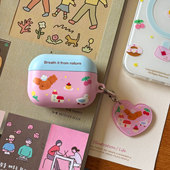 甜品屋 BLUUF TAG原创插画 可爱小狗创意设计airpods进口韩国菲林硬壳磨砂质感适用苹果无线耳机壳