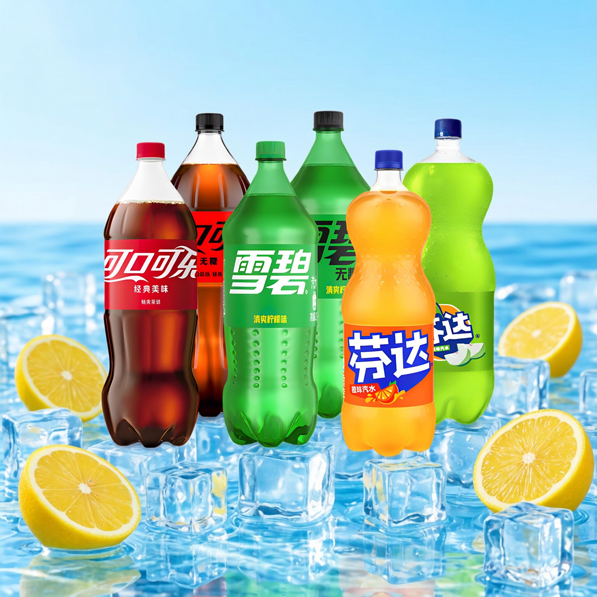 2L大瓶装碳酸饮料2l*2瓶雪碧芬达汽水无糖零度