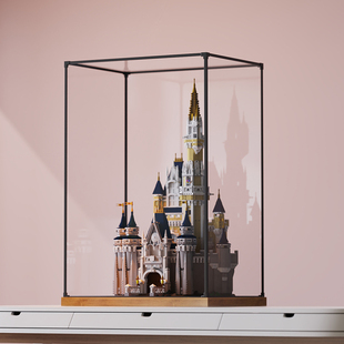 木质拼装展示盒71040乐高迪士尼城堡模型亚克力高清防尘收纳盒