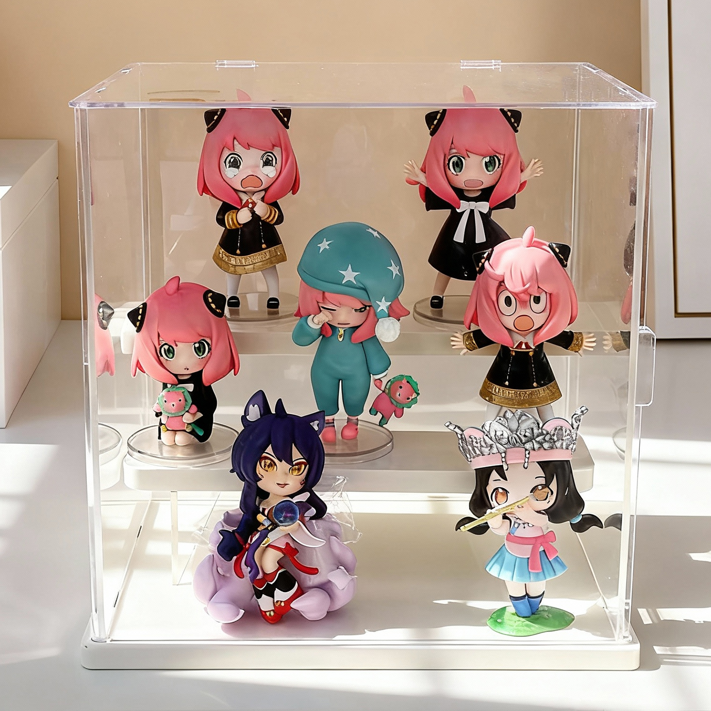 盲盒收纳展示架手办模型立牌娃盒泡泡玛特公仔防尘摆放架子展示盒