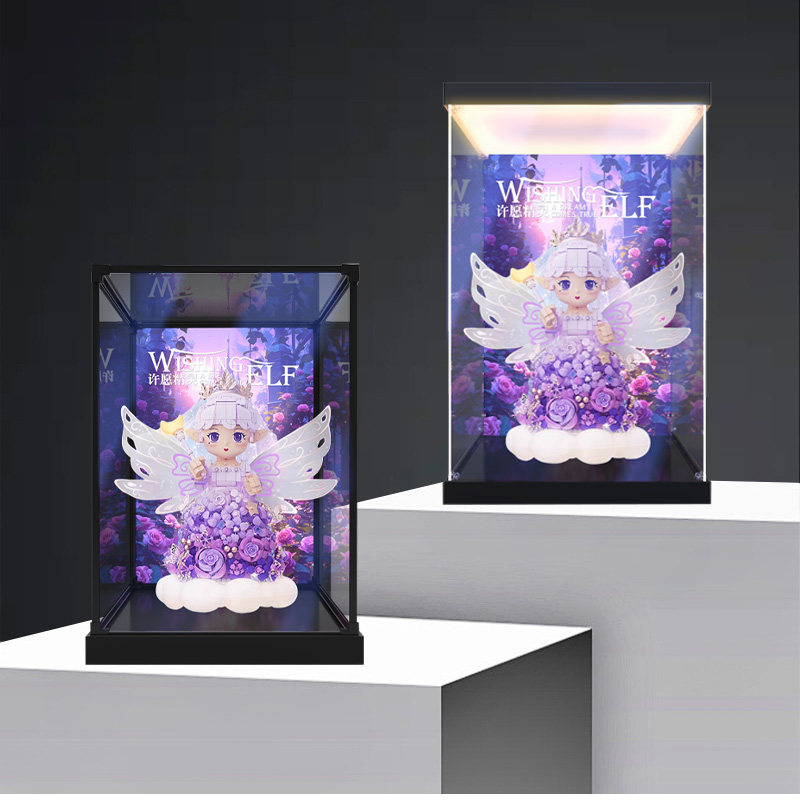 适用未及 许愿精灵亚克力展示盒透明积木防尘罩防尘盒手办收纳盒