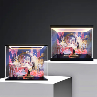 适用洛天依16『木兰辞』Ver 手办模型防尘罩彩绘亚克力高清收纳盒