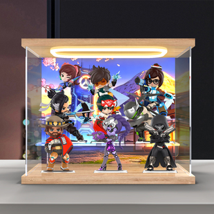 贝格宝适用泡泡玛特守望先锋 全场系列手办盲盒亚克力灯光收纳盒
