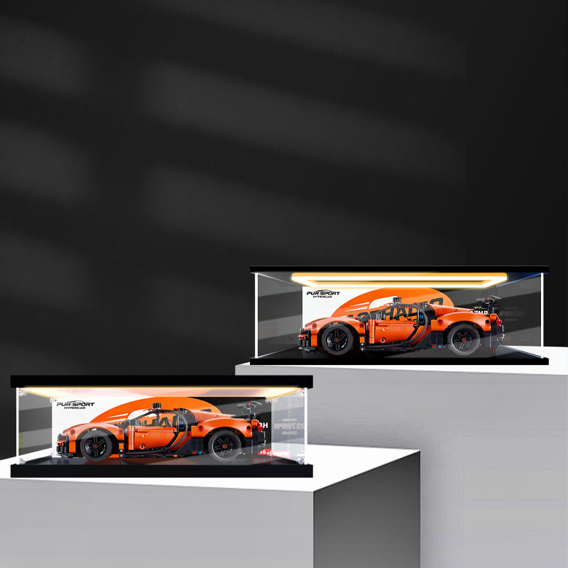 贝格宝适用42222布加迪Chiron机械组跑车模型高清彩绘款收纳盒