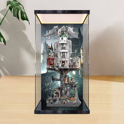 高清透明亚克力灯箱收纳盒适用积木76417古灵阁哈利波特巫师银行