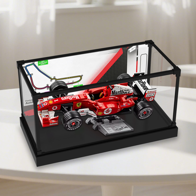 贝格宝适用11375法拉利F2004赛车与舒马赫积木亚克力合金框收纳盒