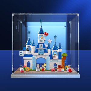 亚克力木制展示盒适用乐高10998 魔法城堡模型益智玩具收纳防尘罩