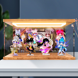 适用rolife 若来 SURI苏蕊灵风镇系列盲盒手办亚克力回型灯收纳盒