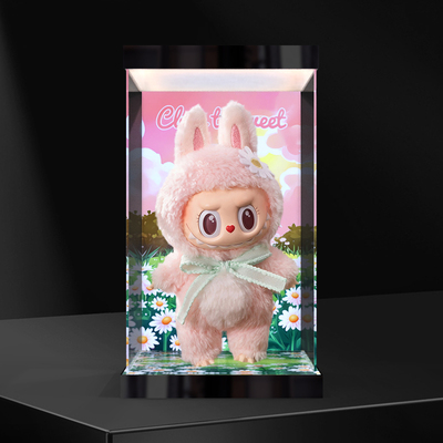 适用labubu mokoko甜心close to sweet搪胶公仔灯箱款收纳展示盒