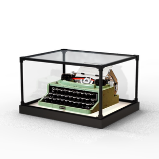 适用乐高21327复古打字机亚克力展示盒 透明盒子防尘罩手办收纳盒