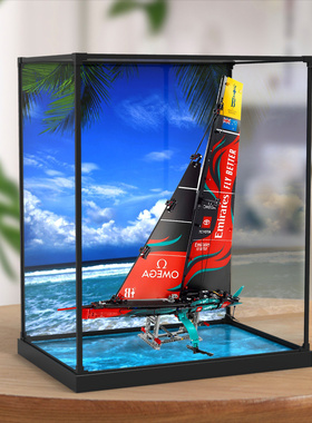 适用乐高42174透明展示盒单体水翼帆船手办模型收纳亚克力防尘罩