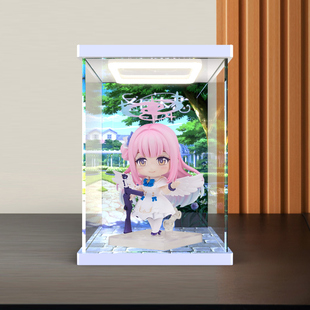 适用GSC 粘土人 圣园未花 蔚蓝档案手办收纳盒亚克力回形灯展示盒