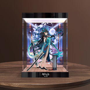 适用F:NEX 明日方舟 夕 染尘烟VER. 1/7手办亚克力灯箱主题展示盒