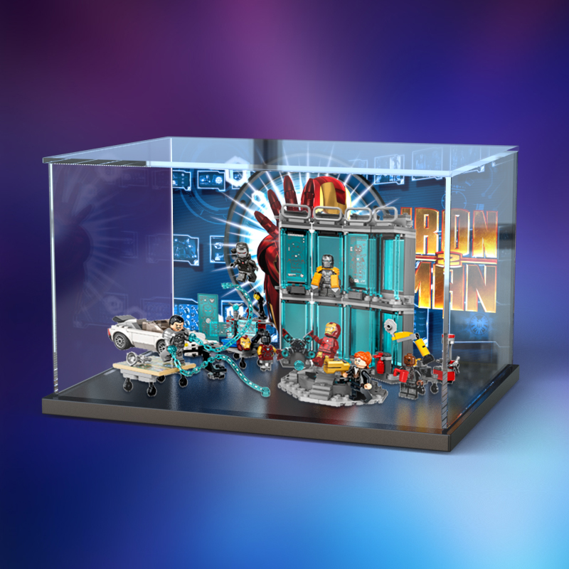 漫威钢铁侠战甲库拼搭积木收纳盒