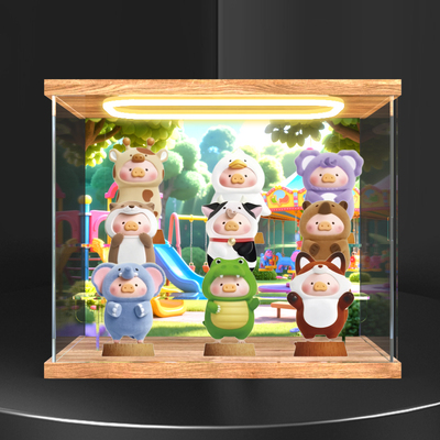 回型灯亚克力透明收纳盒 适用TOPTOY LuLu猪 动物派对 潮玩盲手办