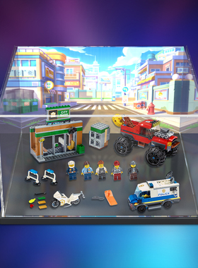 亚克力展示盒适用乐高60245 巨轮越野车大劫案积木模型透明收纳盒