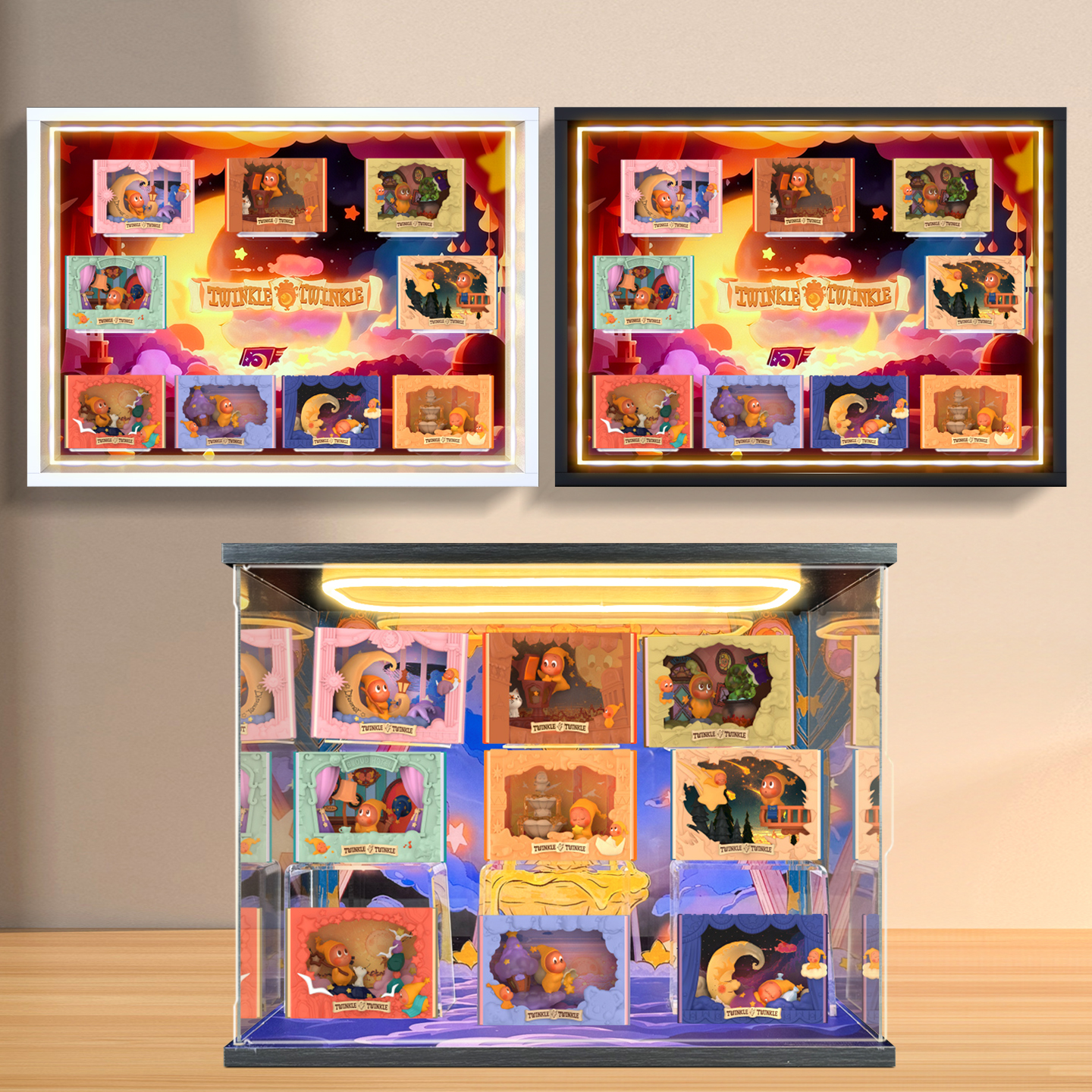 收纳盒适用POPMART泡泡玛特星星人点亮系列场景手办盲盒场景防尘