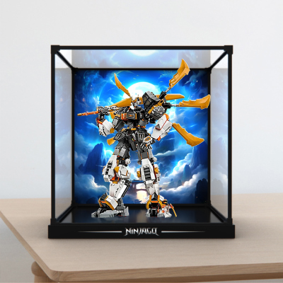 适用乐高71821寇的泰坦神龙机甲幻影忍者系列合金框亚克力展示盒
